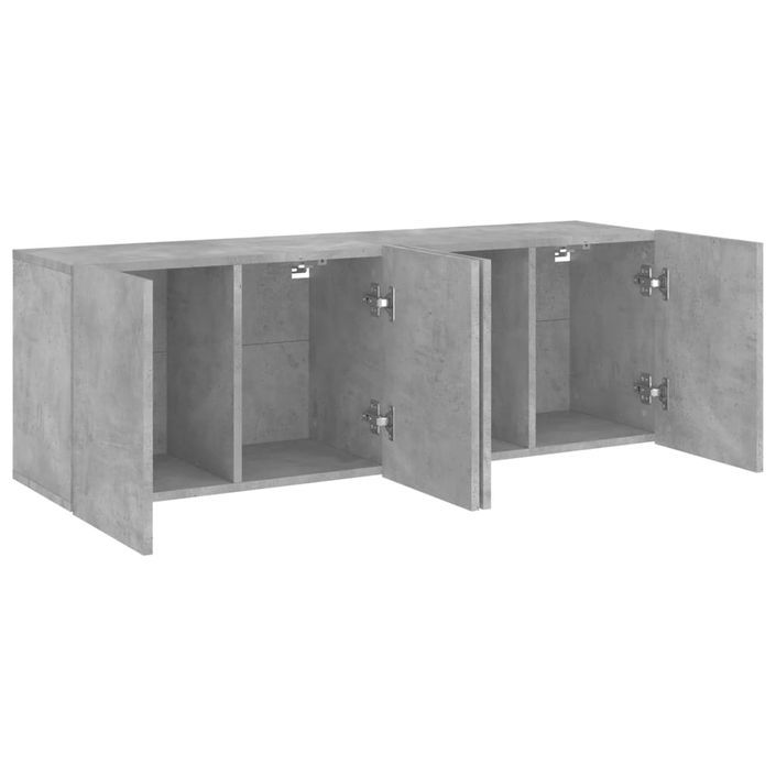 Meubles TV muraux 2 pcs gris béton 60x30x41 cm - Photo n°6