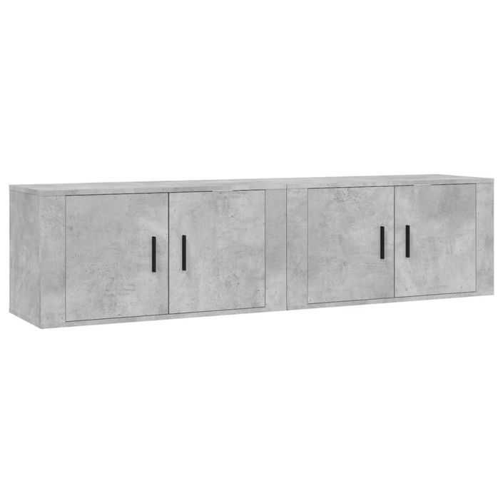 Meubles TV muraux 2 pcs gris béton 80x34,5x40 cm - Photo n°1