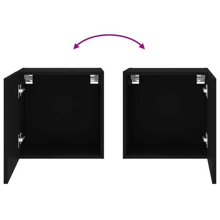 Meubles TV muraux 2 pcs noir 40,5x30x40 cm bois d'ingénierie - Photo n°11