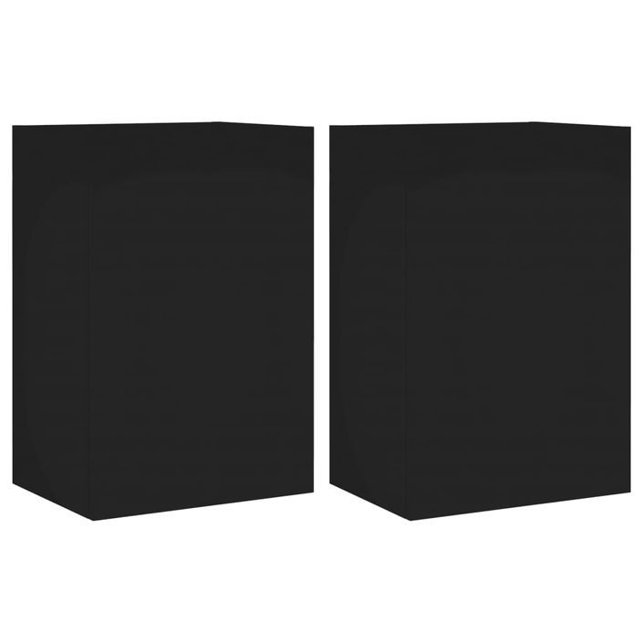 Meubles TV muraux 2 pcs noir 40,5x30x60 cm bois d'ingénierie - Photo n°1