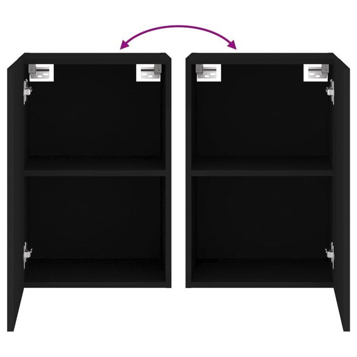 Meubles TV muraux 2 pcs noir 40,5x30x60 cm bois d'ingénierie - Photo n°10