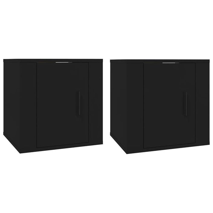 Meubles TV muraux 2 pcs Noir 40x34,5x40 cm - Photo n°2