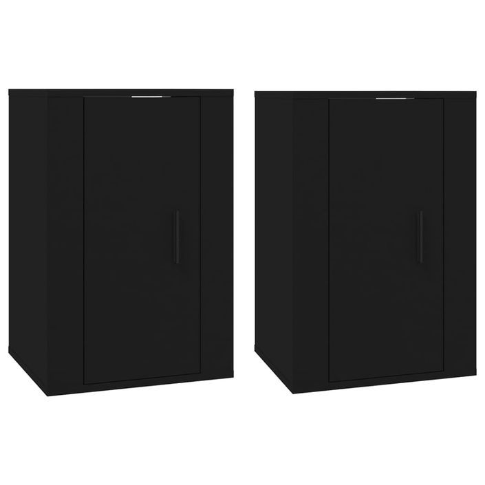 Meubles TV muraux 2 pcs Noir 40x34,5x60 cm - Photo n°1