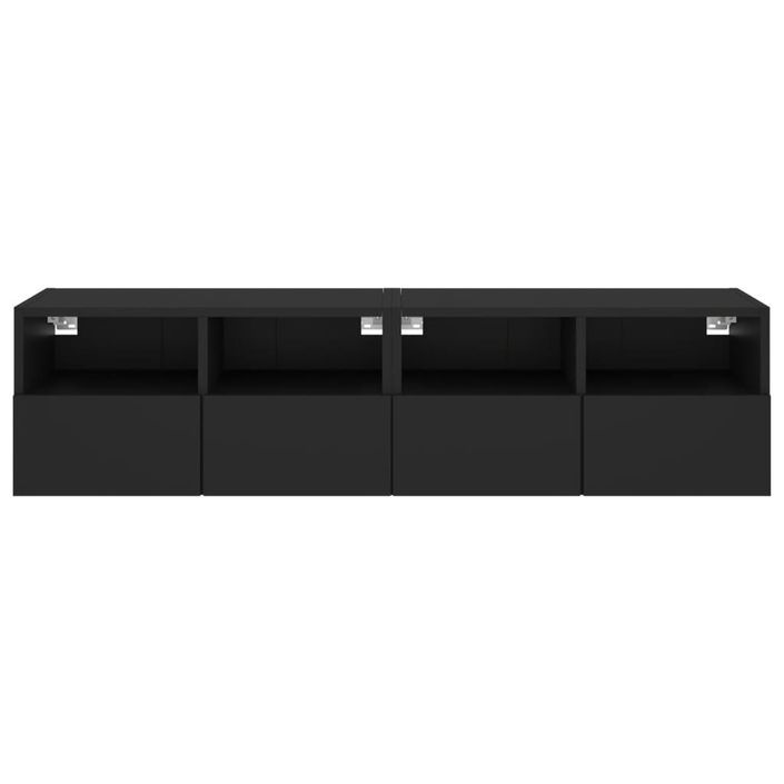 Meubles TV muraux 2 pcs noir 60x30x30 cm bois d'ingénierie - Photo n°7