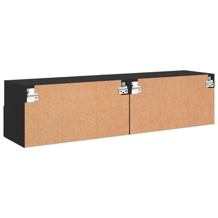 Meubles TV muraux 2 pcs noir 60x30x30 cm bois d'ingénierie - Photo n°10