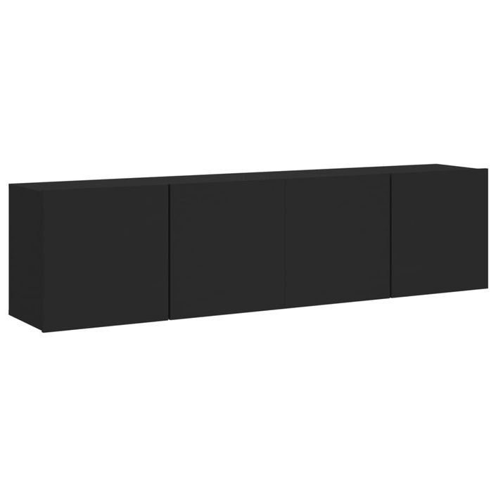 Meubles TV muraux 2 pcs noir 80x30x41 cm - Photo n°1