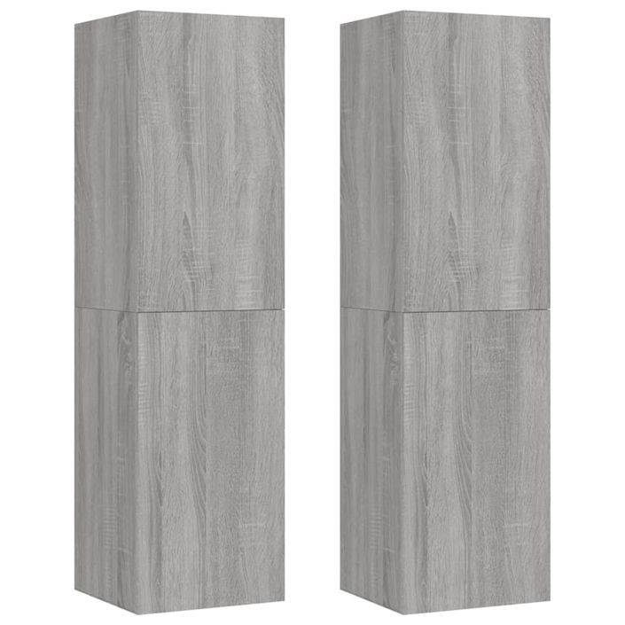 Meubles TV muraux 2 pcs Sonoma gris 30,5x30x110 cm - Photo n°1