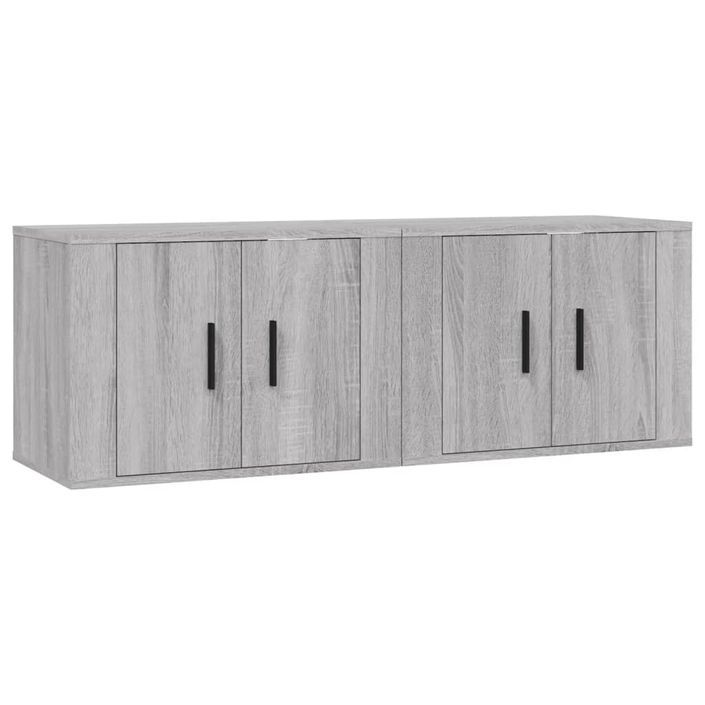 Meubles TV muraux 2 pcs sonoma gris 57x34,5x40 cm - Photo n°1