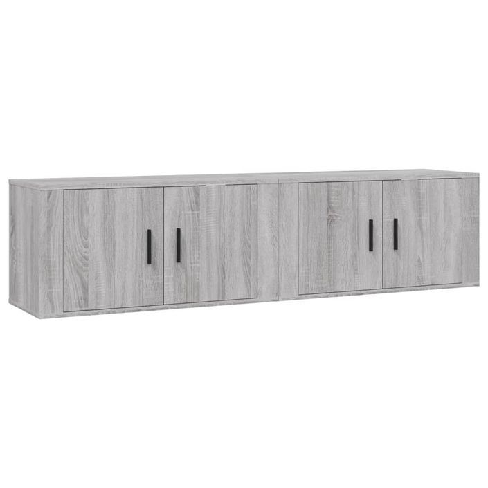 Meubles TV muraux 2 pcs sonoma gris 80x34,5x40 cm - Photo n°1