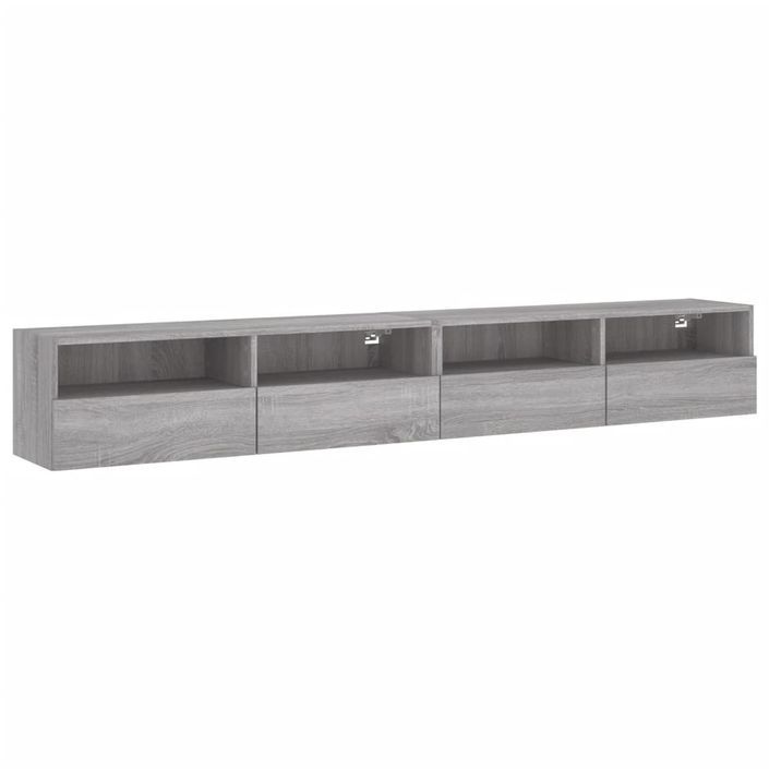 Meubles TV muraux 2pcs sonoma gris 100x30x30 cm bois ingénierie - Photo n°1