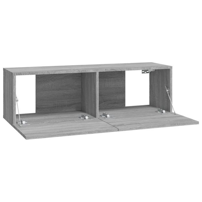 Meubles TV muraux 2pcs sonoma gris 100x30x30 cm bois ingénierie - Photo n°7