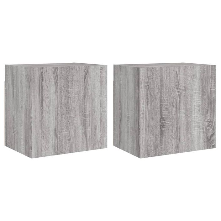 Meubles TV muraux 2pcs sonoma gris 40,5x30x40cm bois ingénierie - Photo n°1