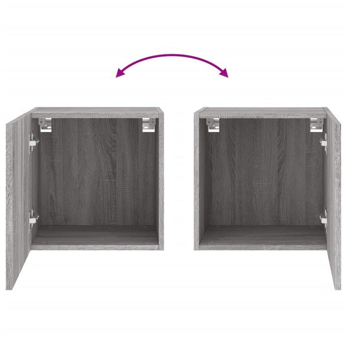 Meubles TV muraux 2pcs sonoma gris 40,5x30x40cm bois ingénierie - Photo n°11