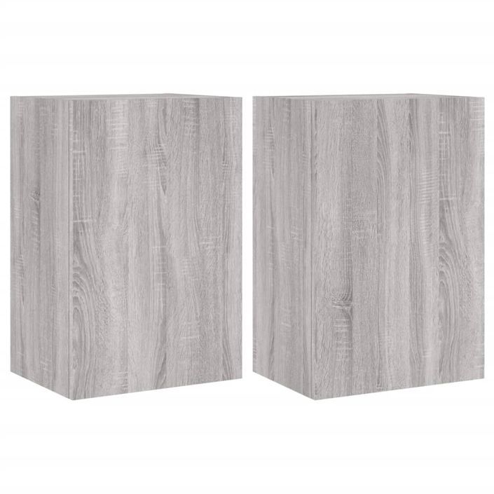 Meubles TV muraux 2pcs sonoma gris 40,5x30x60cm bois ingénierie - Photo n°1