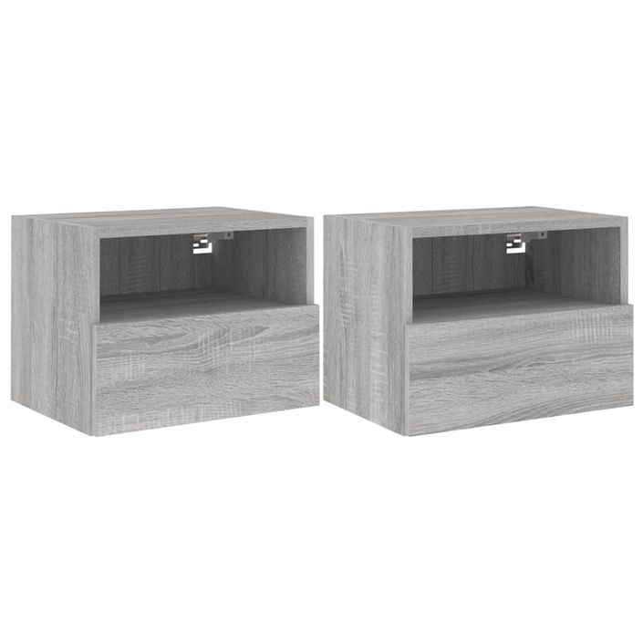 Meubles TV muraux 2pcs sonoma gris 40x30x30cm bois d'ingénierie - Photo n°1