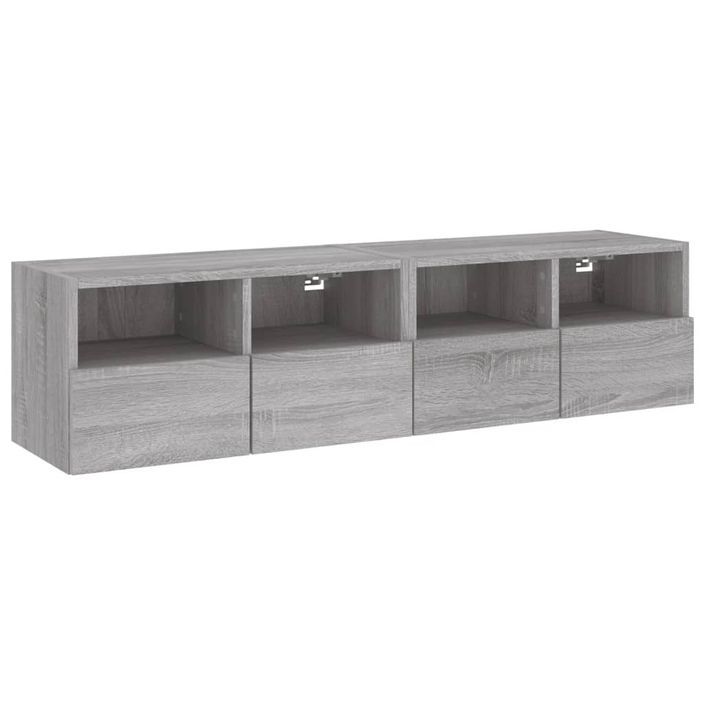 Meubles TV muraux 2pcs sonoma gris 60x30x30cm bois d'ingénierie - Photo n°1