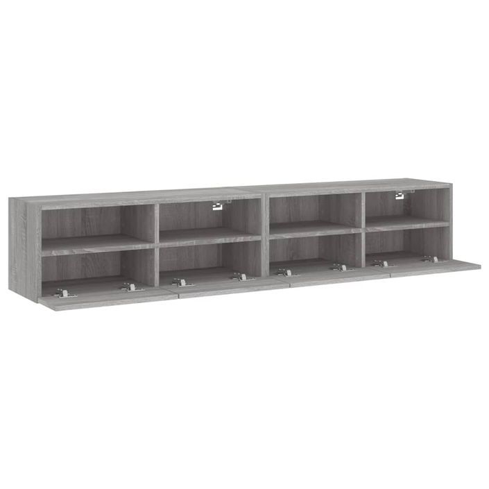 Meubles TV muraux 2pcs sonoma gris 80x30x30cm bois d'ingénierie - Photo n°7