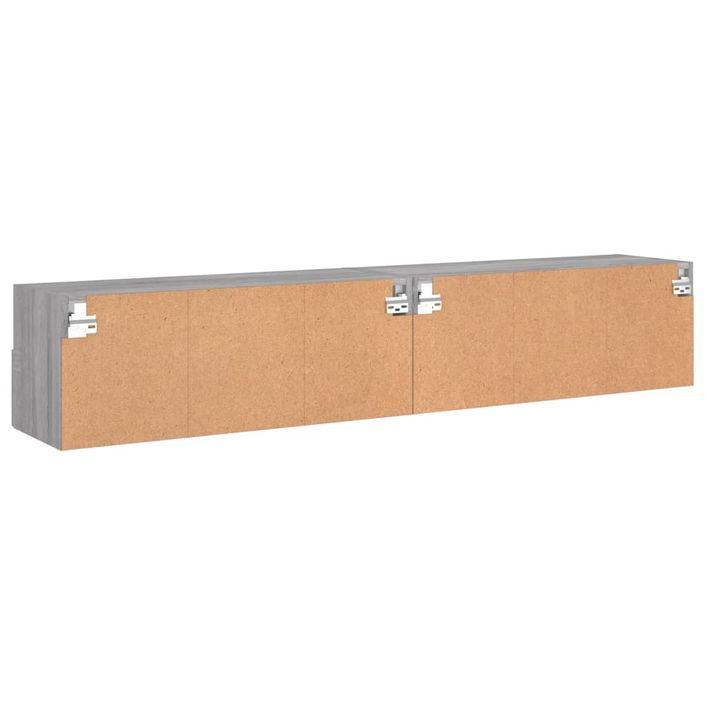 Meubles TV muraux 2pcs sonoma gris 80x30x30cm bois d'ingénierie - Photo n°10