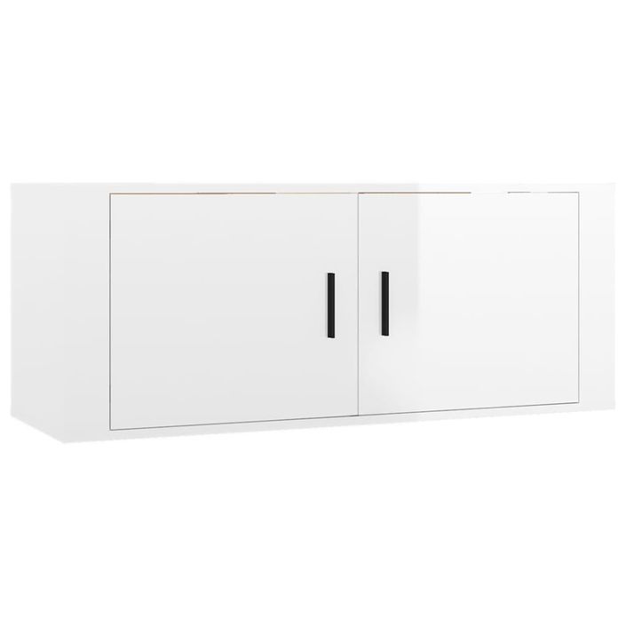 Meubles TV muraux 3 pcs blanc brillant 100x34,5x40 cm - Photo n°4