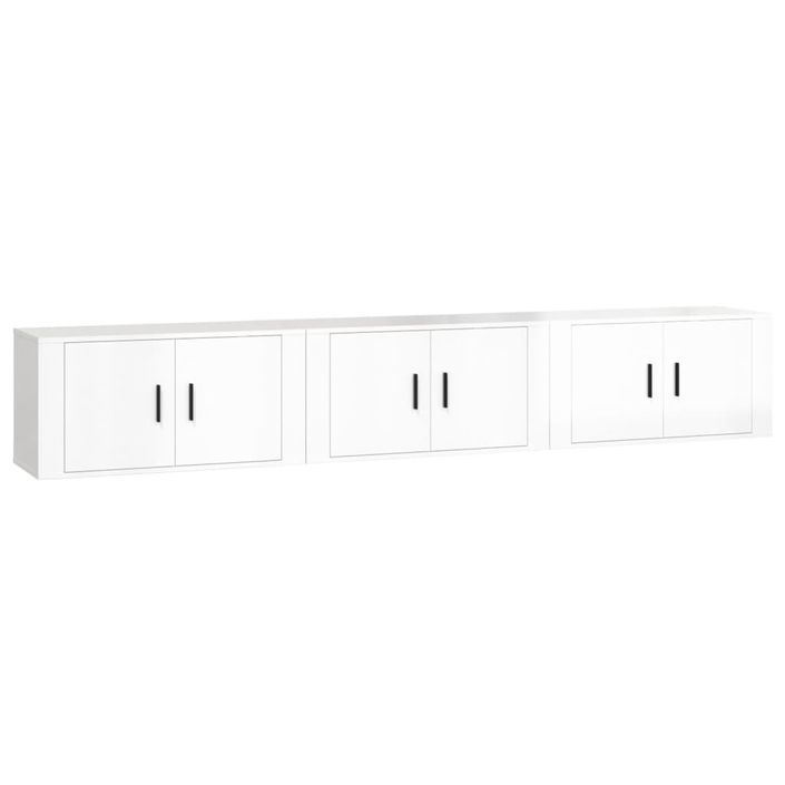 Meubles TV muraux 3 pcs blanc brillant 80x34,5x40 cm - Photo n°1