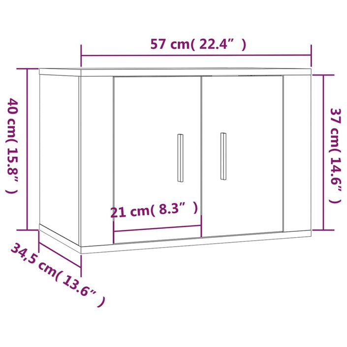 Meubles TV muraux 3 pcs chêne fumé 57x34,5x40 cm - Photo n°9