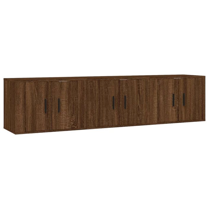 Meubles TV muraux 3 pcs chêne marron 57x34,5x40 cm - Photo n°1