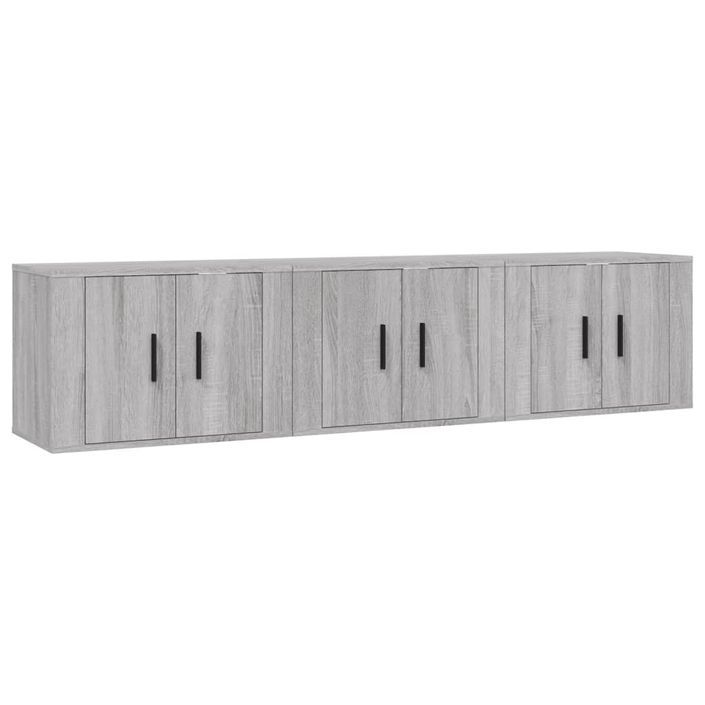 Meubles TV muraux 3 pcs sonoma gris 57x34,5x40 cm - Photo n°1