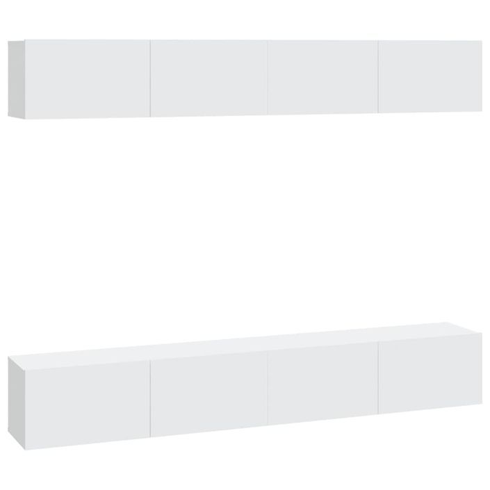 Meubles TV muraux 4 pcs Blanc 100x30x30 cm - Photo n°2