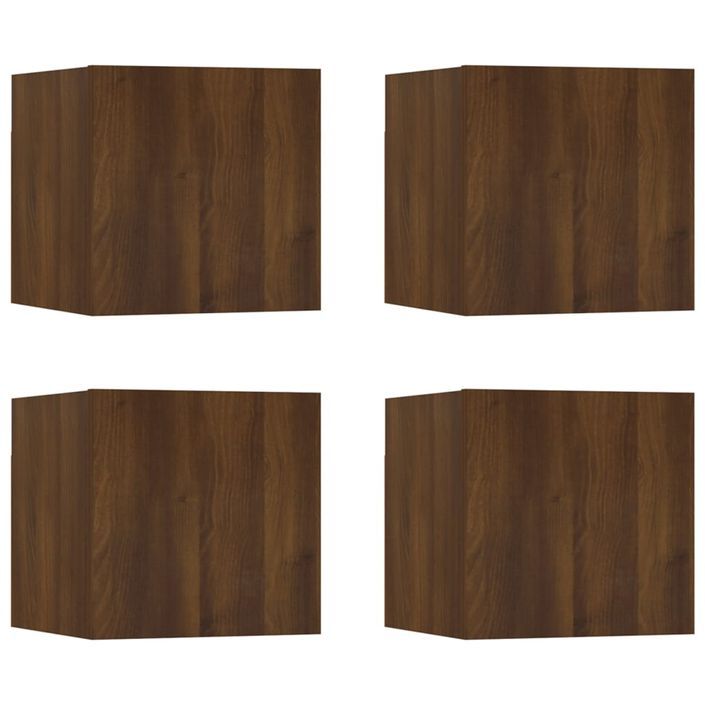 Meubles TV muraux 4 pcs Chêne marron 30,5x30x30 cm - Photo n°2