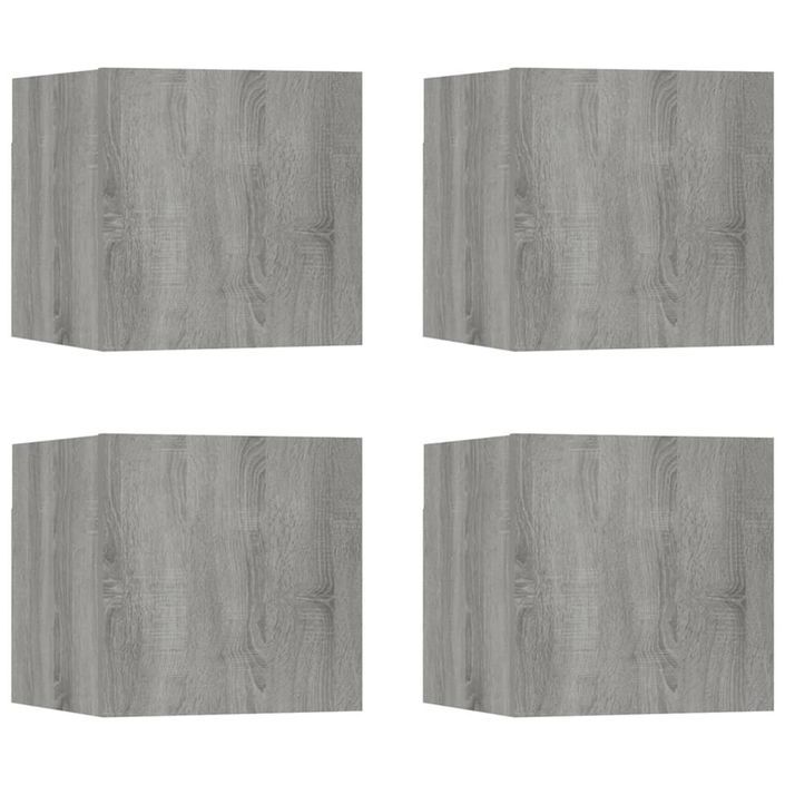 Meubles TV muraux 4 pcs Sonoma gris 30,5x30x30 cm - Photo n°2