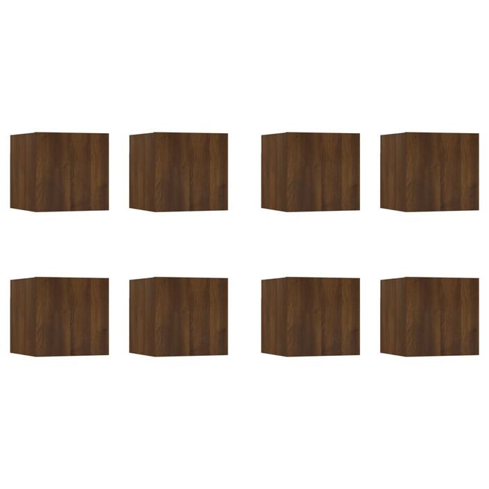 Meubles TV muraux 8 pcs Chêne marron 30,5x30x30 cm - Photo n°2