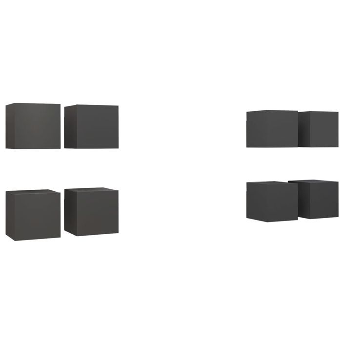 Meubles TV muraux 8 pcs Gris 30,5x30x30 cm - Photo n°1