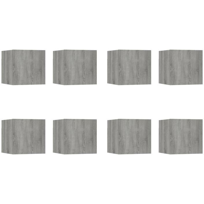 Meubles TV muraux 8 pcs Sonoma gris 30,5x30x30 cm - Photo n°2