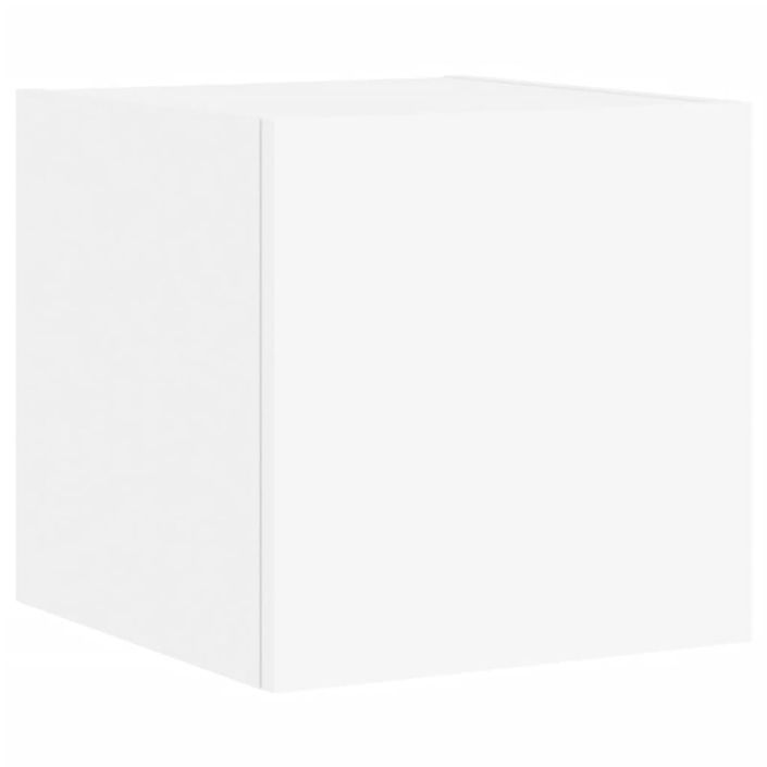 Meubles TV muraux avec lumières LED 2 pcs blanc 30,5x35x30 cm - Photo n°8