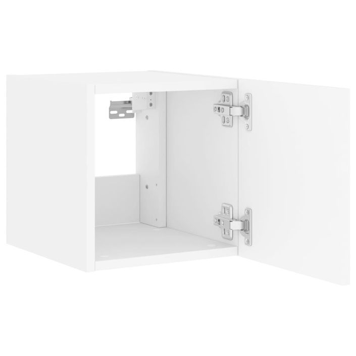 Meubles TV muraux avec lumières LED 2 pcs blanc 30,5x35x30 cm - Photo n°9