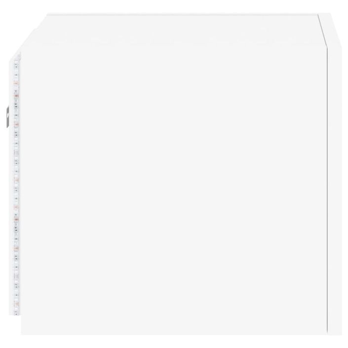 Meubles TV muraux avec lumières LED 2 pcs blanc 30,5x35x30 cm - Photo n°11