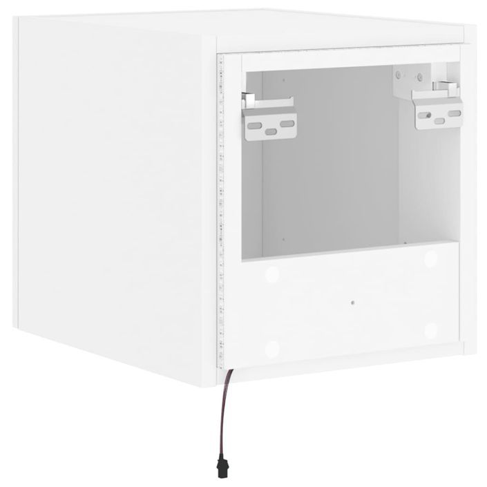 Meubles TV muraux avec lumières LED 2 pcs blanc 30,5x35x30 cm - Photo n°12