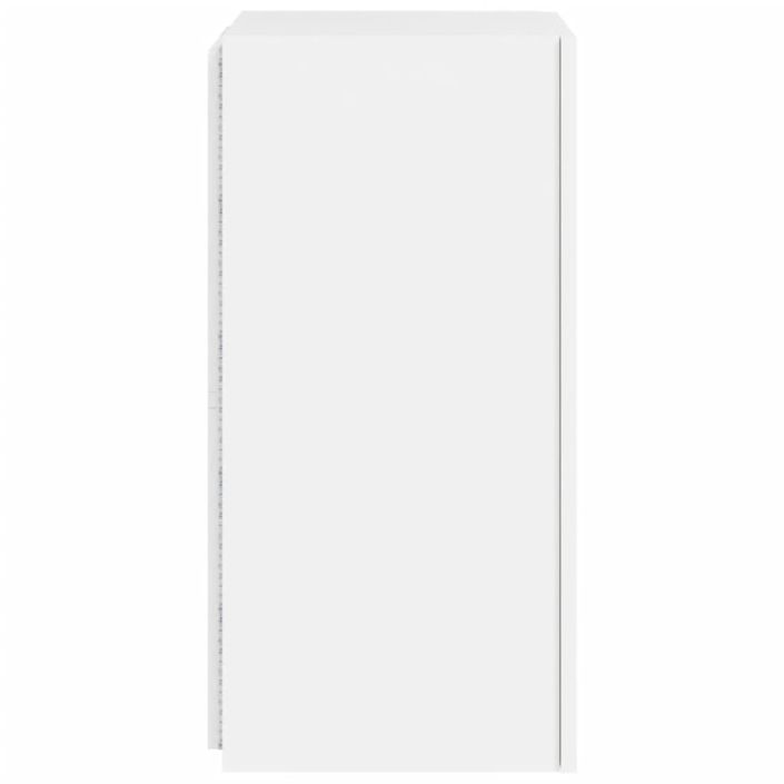 Meubles TV muraux avec lumières LED 2 pcs blanc 30,5x35x70 cm - Photo n°10