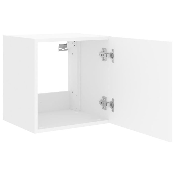 Meubles TV muraux avec lumières LED 2 pcs blanc 40,5x35x40 cm - Photo n°9