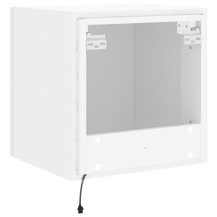 Meubles TV muraux avec lumières LED 2 pcs blanc 40,5x35x40 cm - Photo n°12