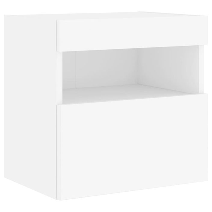 Meubles TV muraux avec lumières LED 2 pcs blanc 40x30x40 cm - Photo n°8