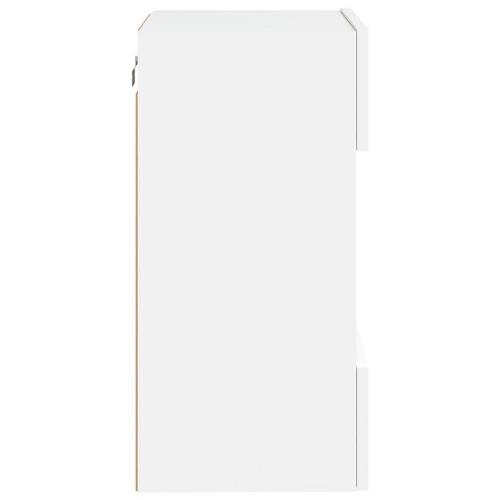 Meubles TV muraux avec lumières LED 2 pcs blanc 40x30x60,5 cm - Photo n°10