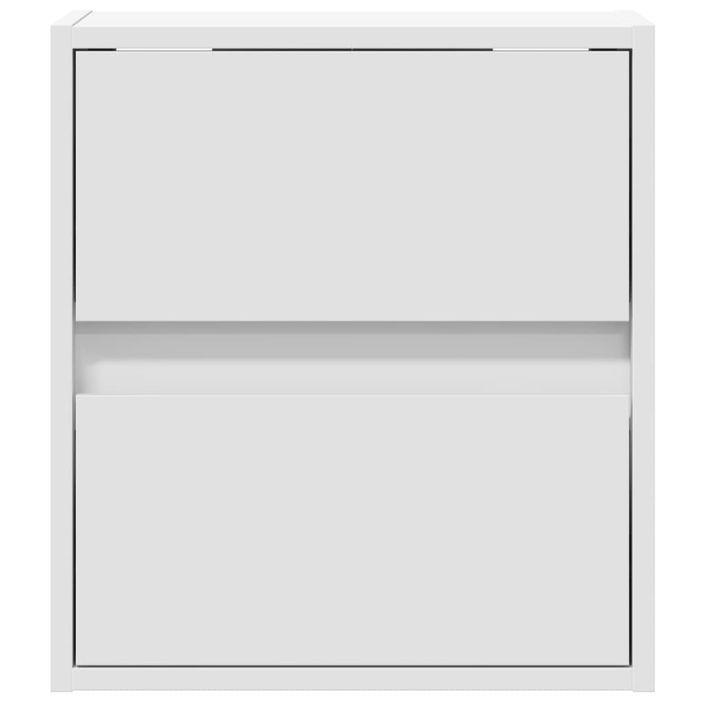 Meubles TV muraux avec lumières LED 2 pcs blanc 41x31x45 cm - Photo n°6