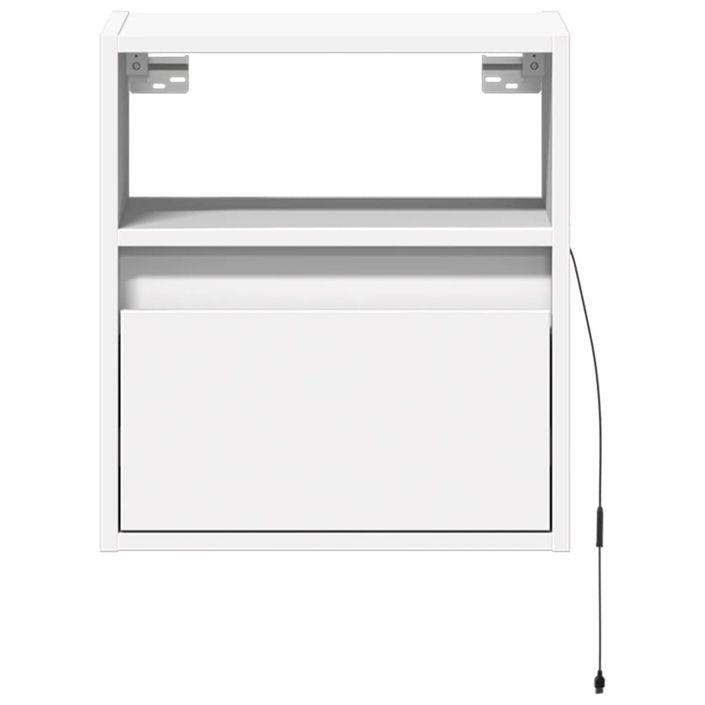 Meubles TV muraux avec lumières LED 2 pcs blanc 41x31x45 cm - Photo n°6