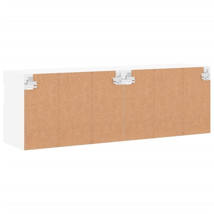 Meubles TV muraux avec lumières LED 2 pcs blanc 60x30x40 cm - Photo n°11