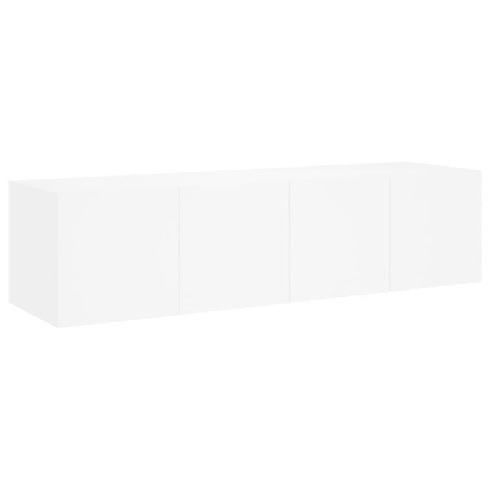 Meubles TV muraux avec lumières LED 2 pcs blanc 60x35x31 cm - Photo n°7