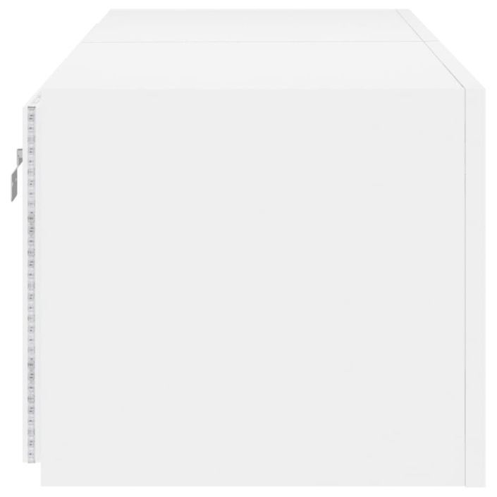 Meubles TV muraux avec lumières LED 2 pcs blanc 60x35x31 cm - Photo n°10