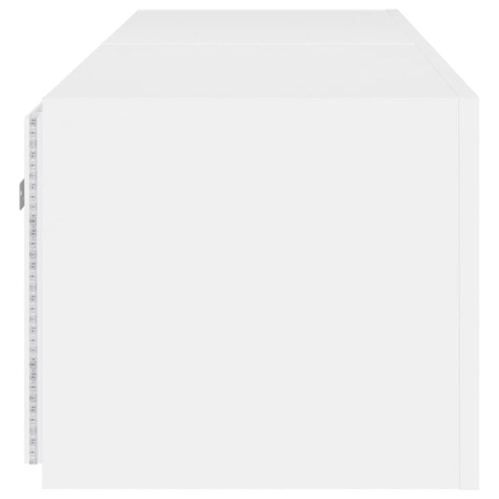 Meubles TV muraux avec lumières LED 2 pcs blanc 80x35x31 cm - Photo n°10