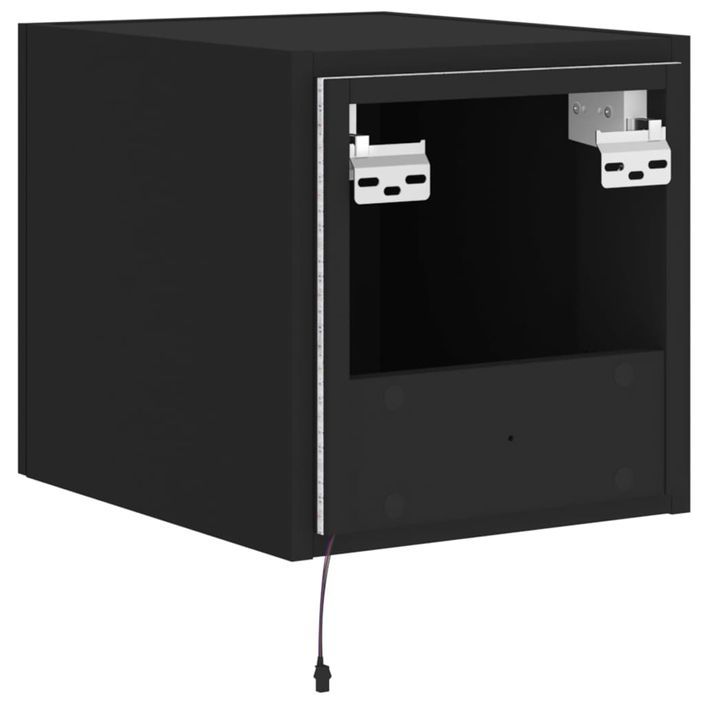 Meubles TV muraux avec lumières LED 2 pcs noir 30,5x35x30 cm - Photo n°12