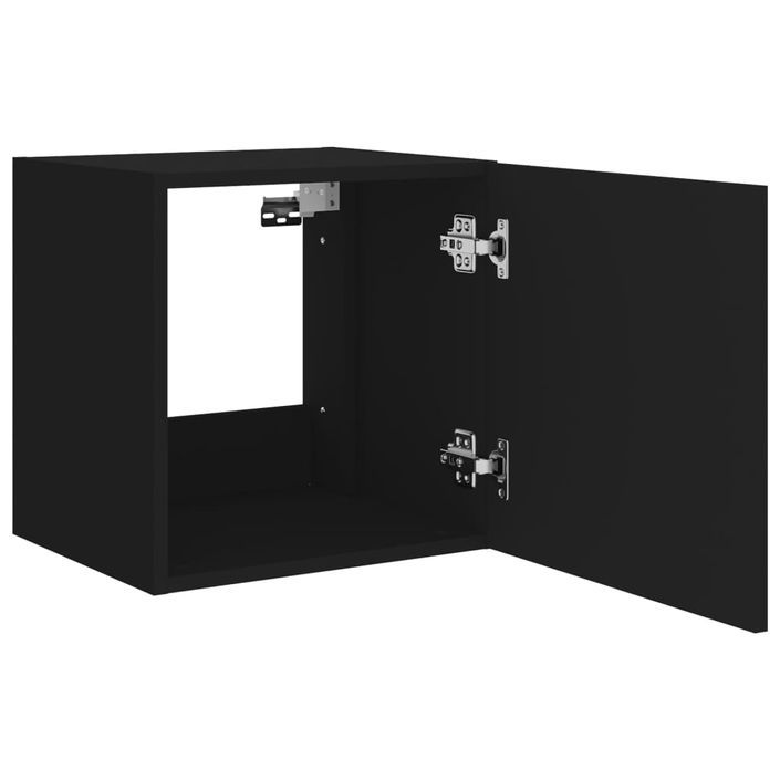 Meubles TV muraux avec lumières LED 2 pcs noir 40,5x35x40 cm - Photo n°9